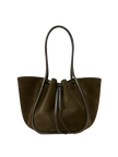 LARGE RUCHED TOTE IN SUEDE