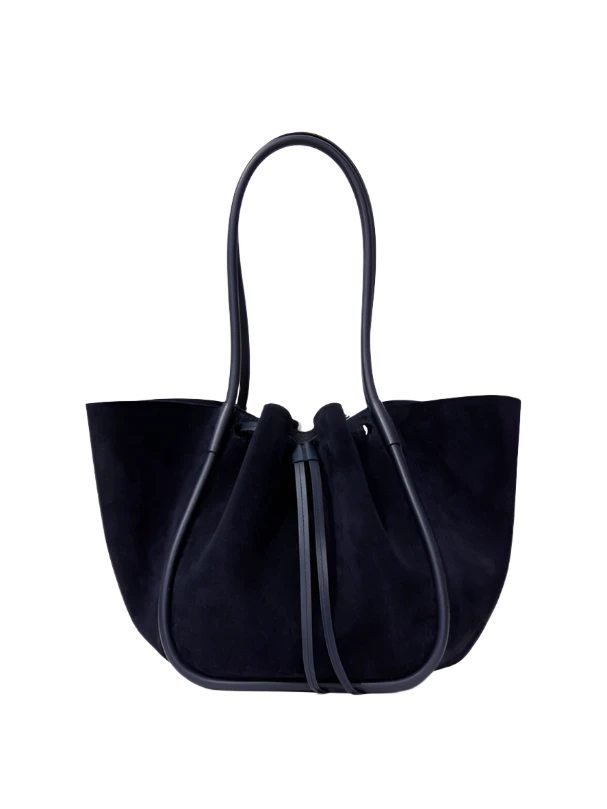 LARGE RUCHED TOTE IN SUEDE