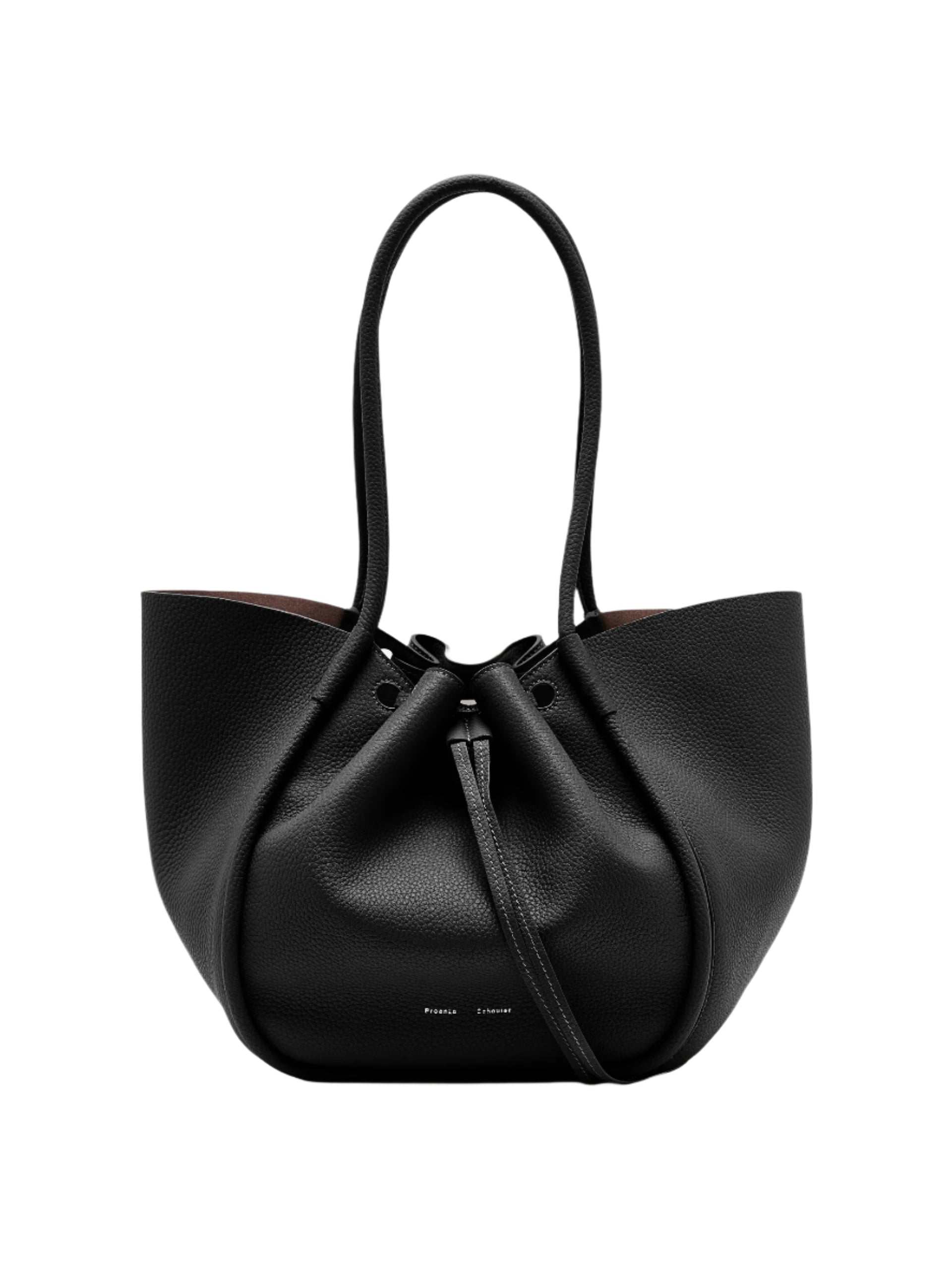 LARGE RUCHED TOTE IN SOFT PEBBLED CALF