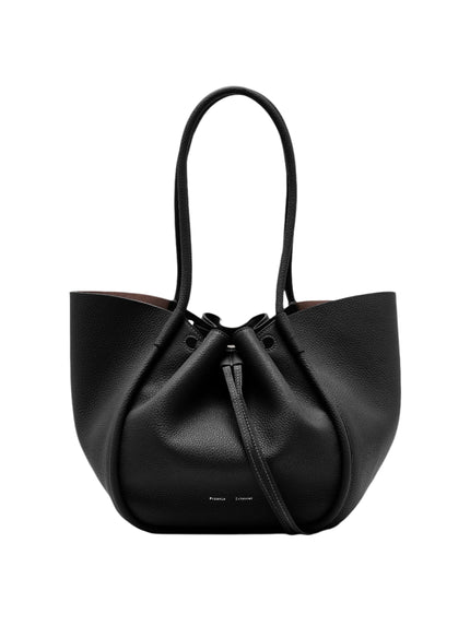 LARGE RUCHED TOTE IN SOFT PEBBLED CALF
