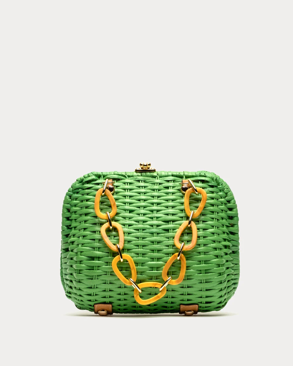 HEN PEONY WICKER BASKET BAG