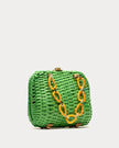 HEN PEONY WICKER BASKET BAG