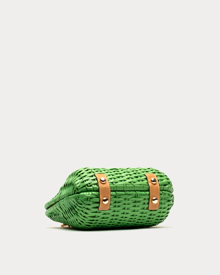 HEN PEONY WICKER BASKET BAG