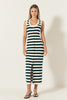 STRIPED MIDI DRESS