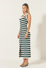 STRIPED MIDI DRESS