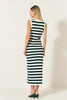 STRIPED MIDI DRESS