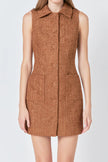 TWEED COLLARED MINI DRESS