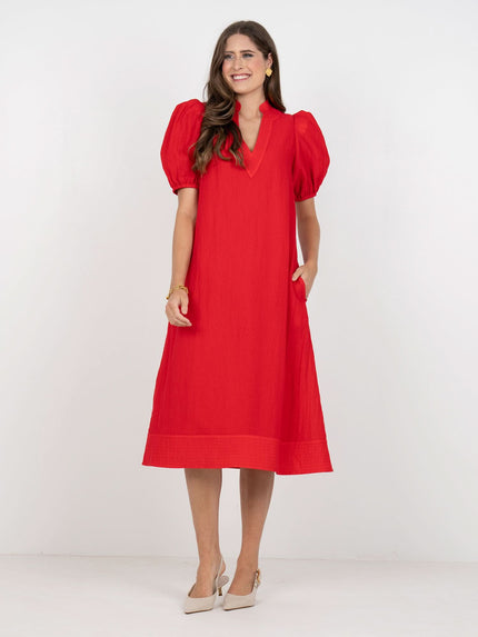 HAMPTON DRESS IN CARDINAL RED