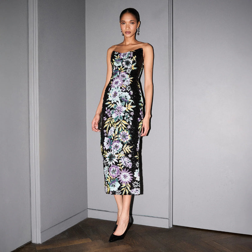 ALESSANDRA DRESS IN BLACK FLORAL