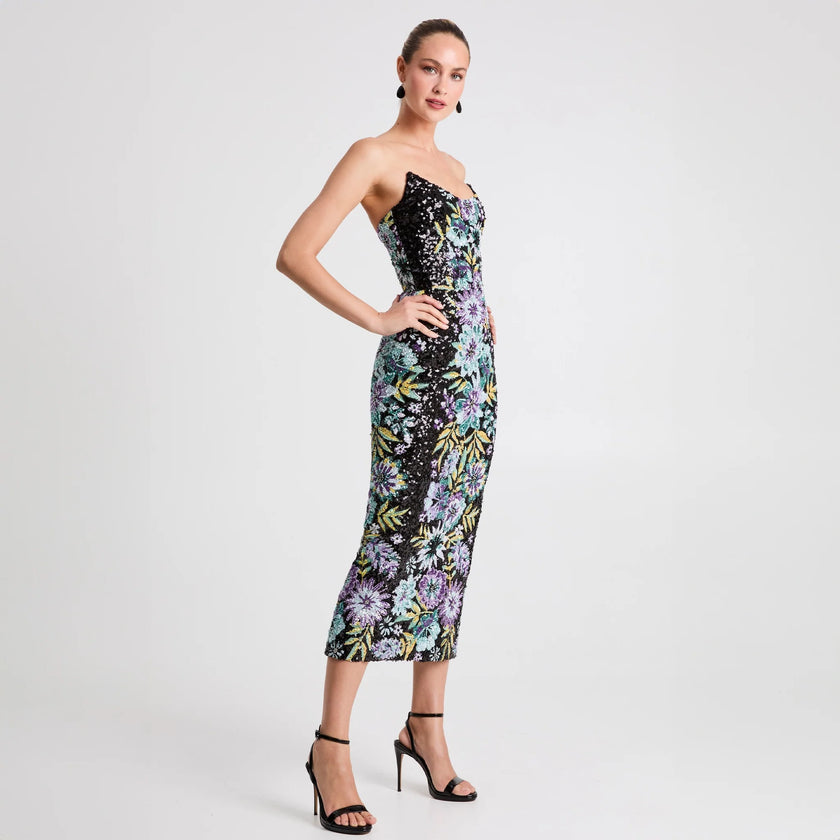 ALESSANDRA DRESS IN BLACK FLORAL