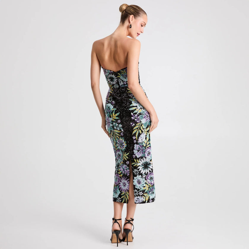 ALESSANDRA DRESS IN BLACK FLORAL