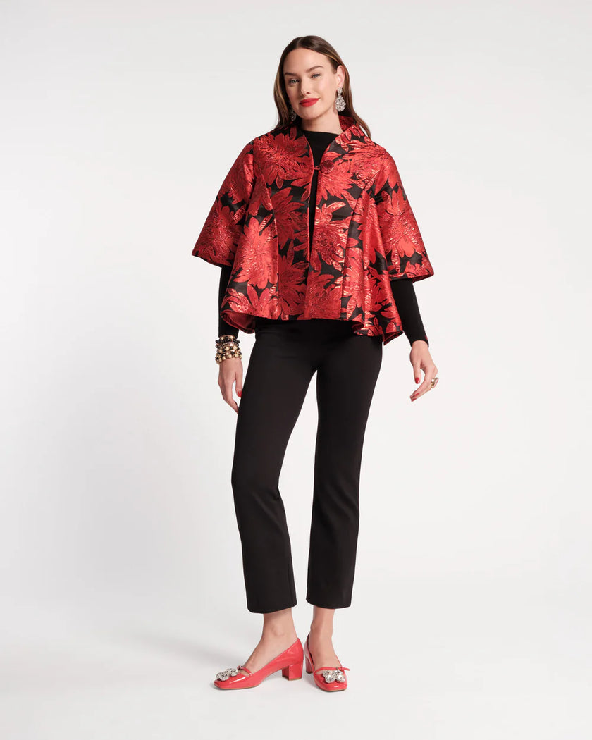 SWING JACKET METALLIC FLORAL JACQUARD