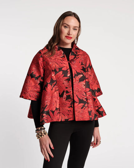 SWING JACKET METALLIC FLORAL JACQUARD