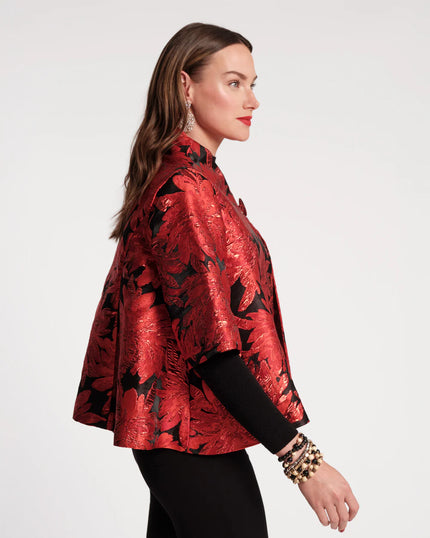 SWING JACKET METALLIC FLORAL JACQUARD