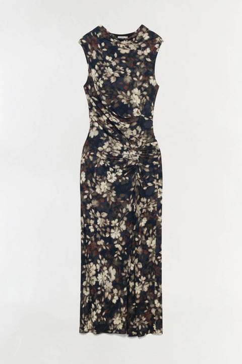 ACACIA DRAPED JERSEY MIDI DRESS