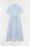 AUDRIA BELTED LINEN MIDI DRESS