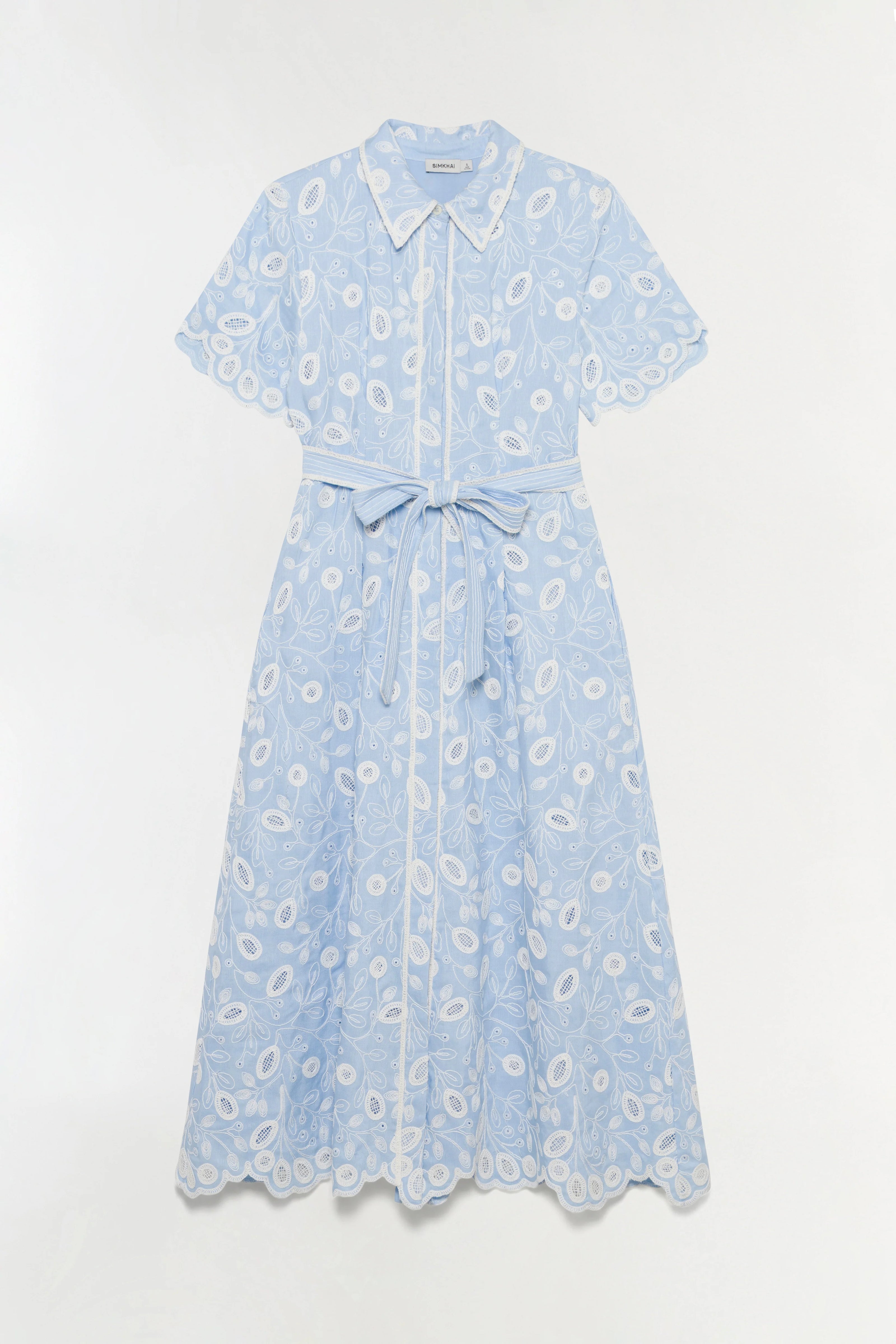 AUDRIA BELTED LINEN MIDI DRESS