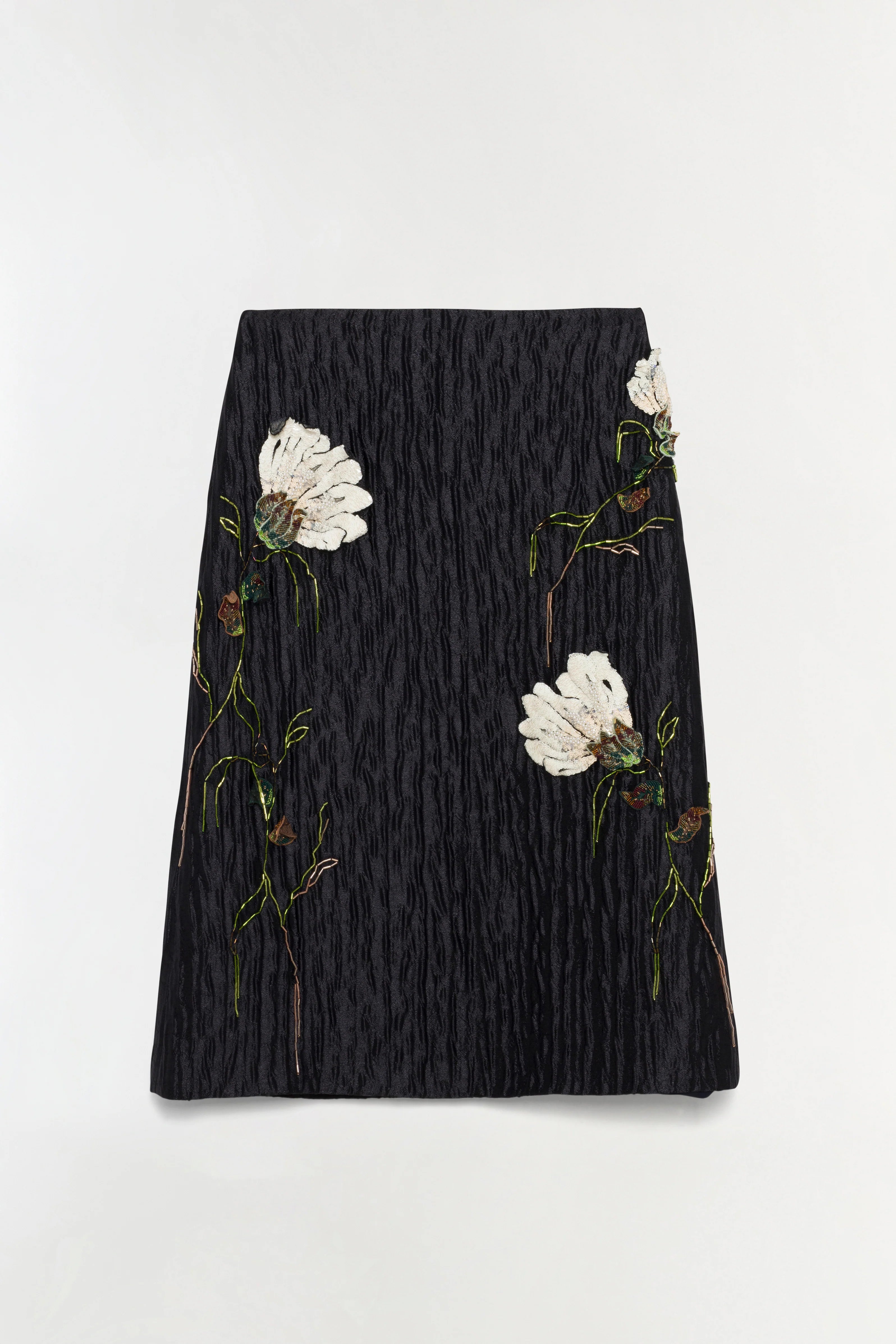 ARLA FLORAL JACQUARD MIDI SKIRT