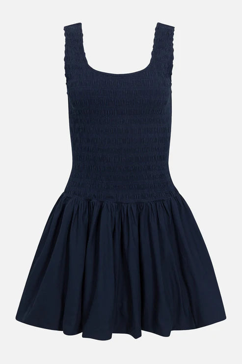 ILONA BUBBLE HEM DRESS IN PEACOAT