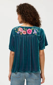 VELVET YOKE BLOUSE  AERUS