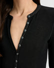 DREXLER RIBBED HENLEY TOP