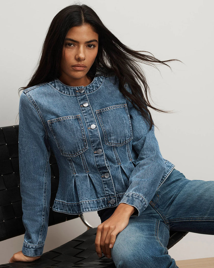 ZAHARA PEPLUM DENIM JACKET