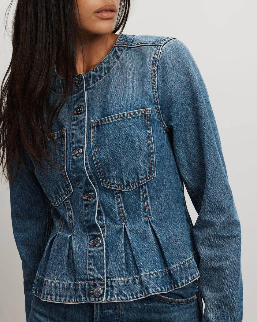 ZAHARA PEPLUM DENIM JACKET