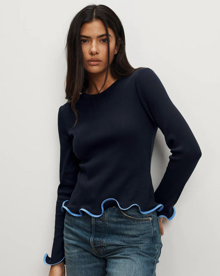 ELIANNE RUFFLE TRIM TSHIRT