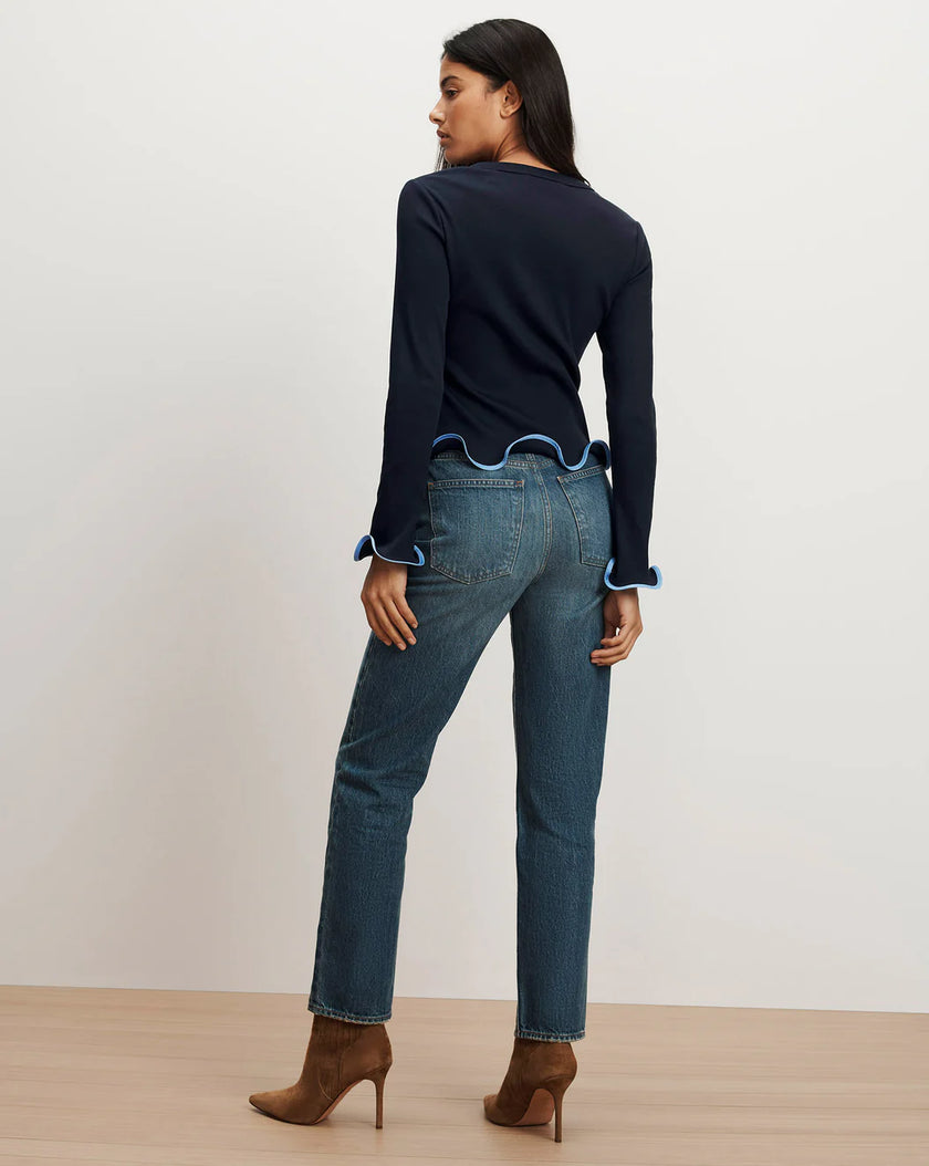 ELIANNE RUFFLE TRIM TSHIRT