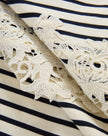 RHUE STRIPED LACE HEM MINI DRESS