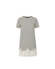 RHUE STRIPED LACE HEM MINI DRESS