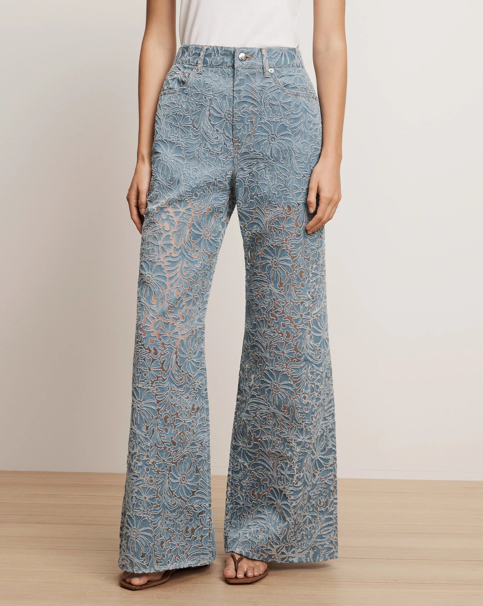 TAYLOR BURNOUT WIDE LEG JEAN