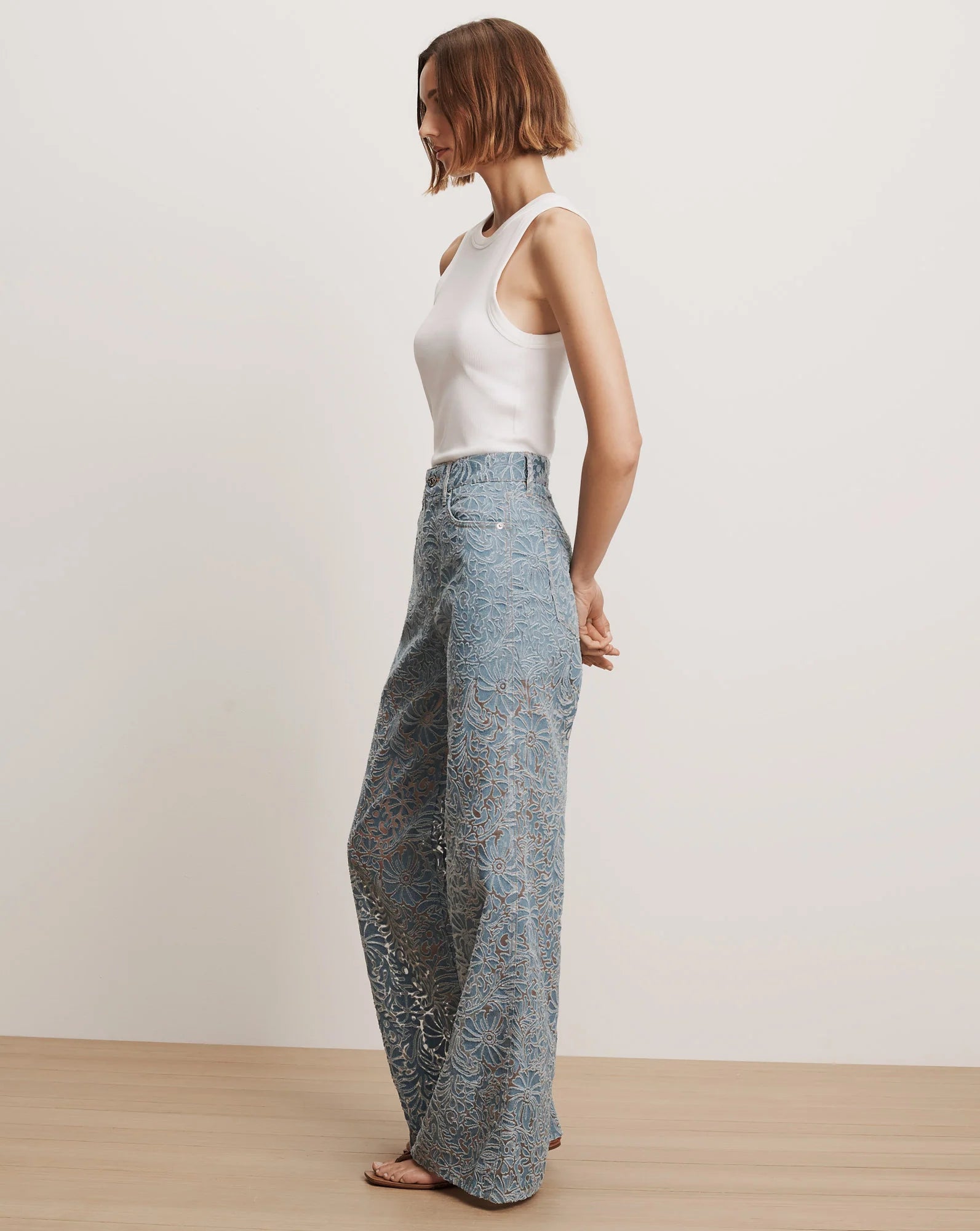 TAYLOR BURNOUT WIDE LEG JEAN