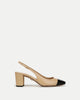 CECILE LEATHER CAP TOE SLINGBACK PUMP