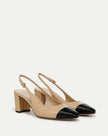 CECILE LEATHER CAP TOE SLINGBACK PUMP