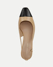 CECILE LEATHER CAP TOE SLINGBACK PUMP