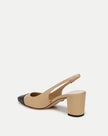 CECILE LEATHER CAP TOE SLINGBACK PUMP