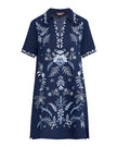 LINEN HENLEY COLLARED DRESS