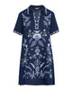 LINEN HENLEY COLLARED DRESS