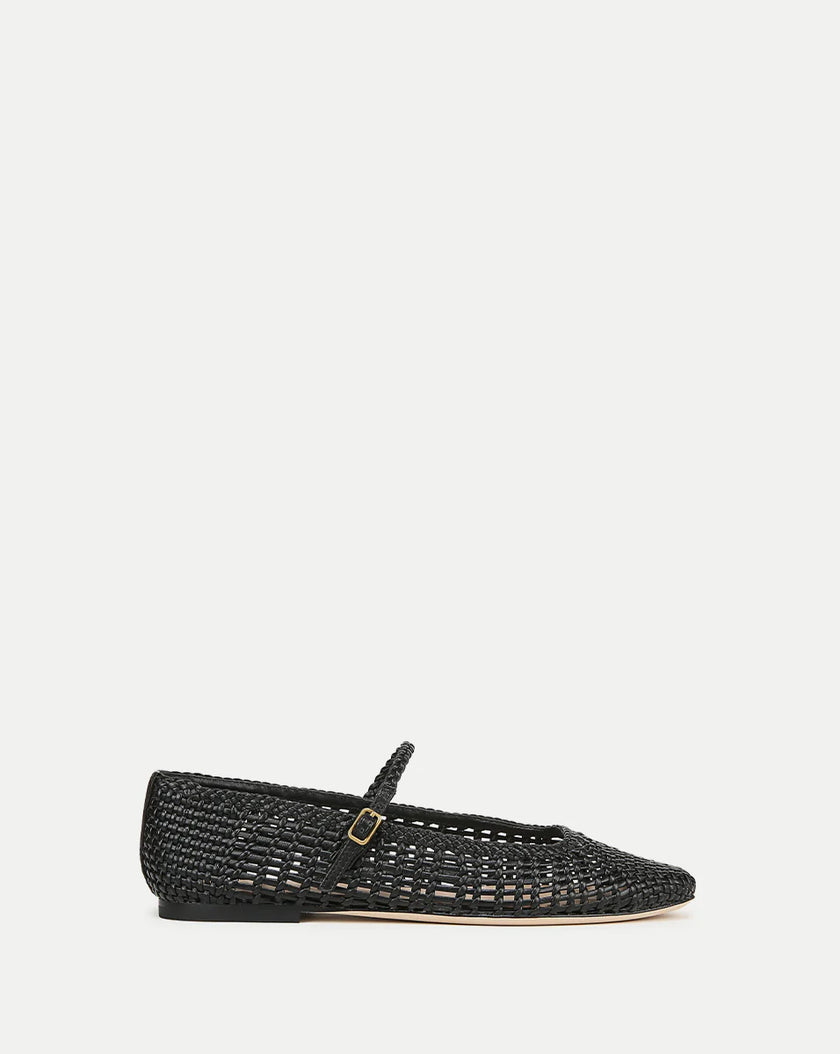 ELLIE WOVEN LEATHER FLAT