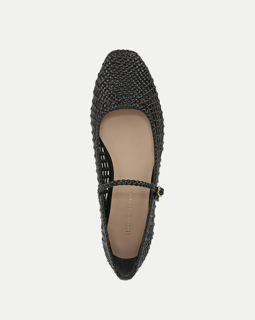 ELLIE WOVEN LEATHER FLAT