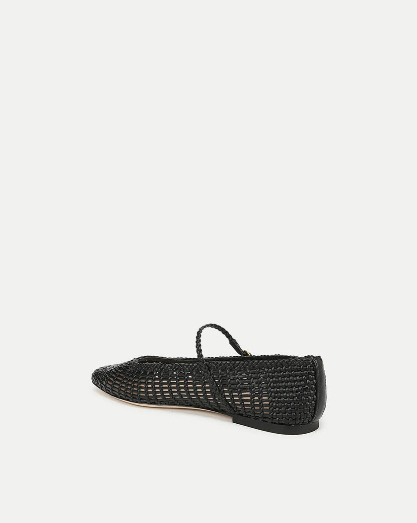 ELLIE WOVEN LEATHER FLAT