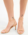 STRAPPY LEATHER ANKLE STRAP STILETTO SANDAL