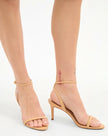 STRAPPY LEATHER ANKLE STRAP STILETTO SANDAL