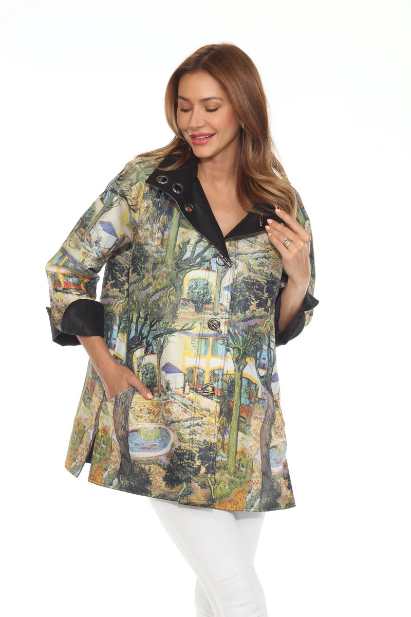 GARDEN OF THE ARLES REVERSIBLE HOODED RAINCOAT