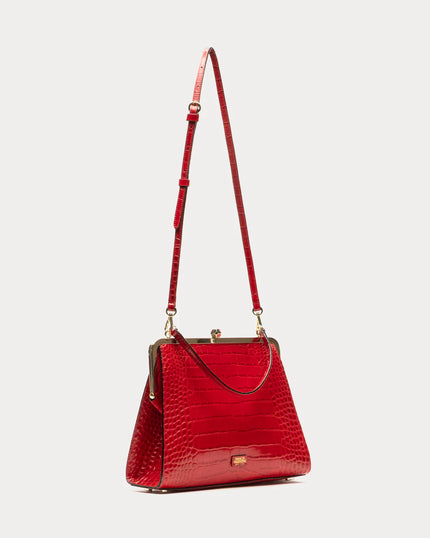 JACKIE FRAME BAG IN CROC EMBOSS LEATHER