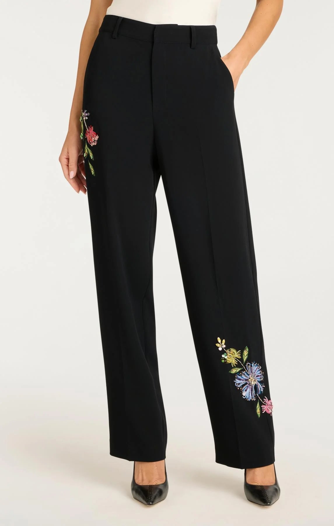 FLORAL MIXED MEDIA HARLAN PANT