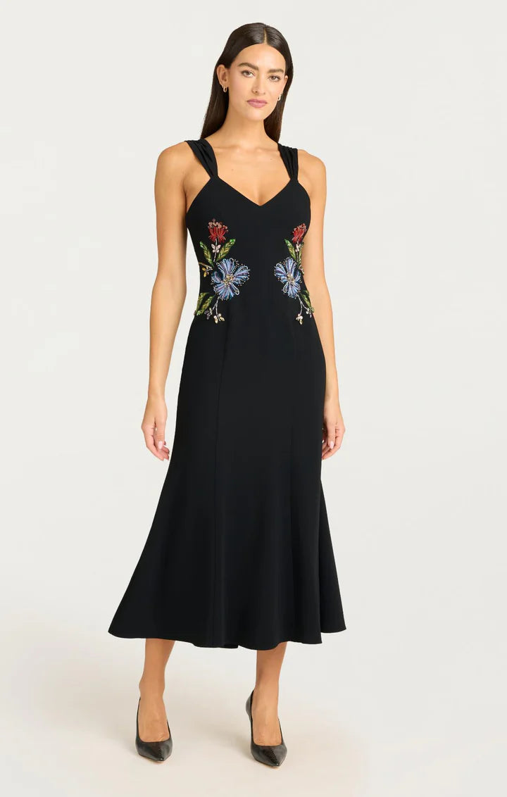 FLORAL MIXED MEDIA  ANDRE DRESS