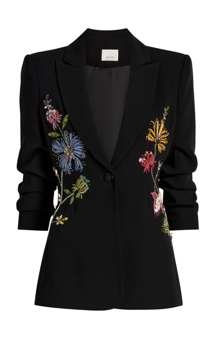 FLORAL MIXED MEDIA SCRUNCHED CHEYENNE BLAZER