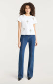 CORDED RHINESTONE BOW SHRUNKEN TEE